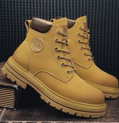 Men's British Style Short Leather Boots for Leisure